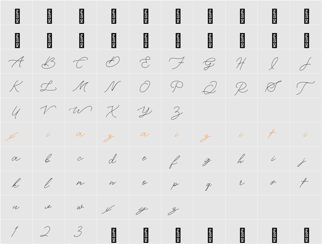 HT Velvet Whisper Script 字符映射表