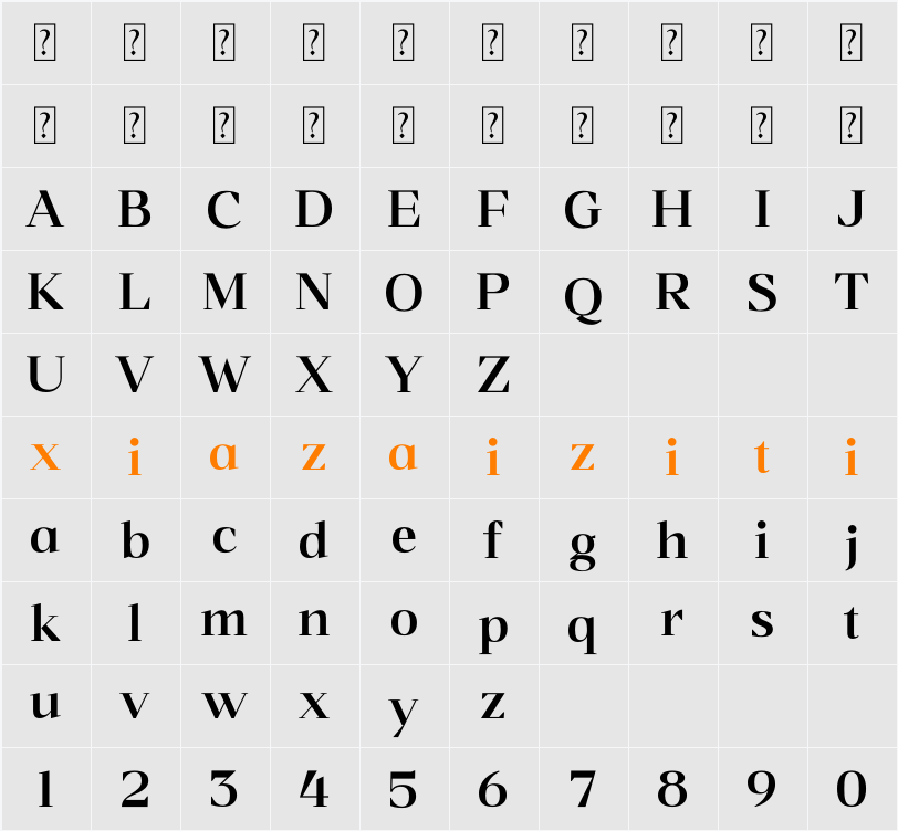 Gridova 字符映射表