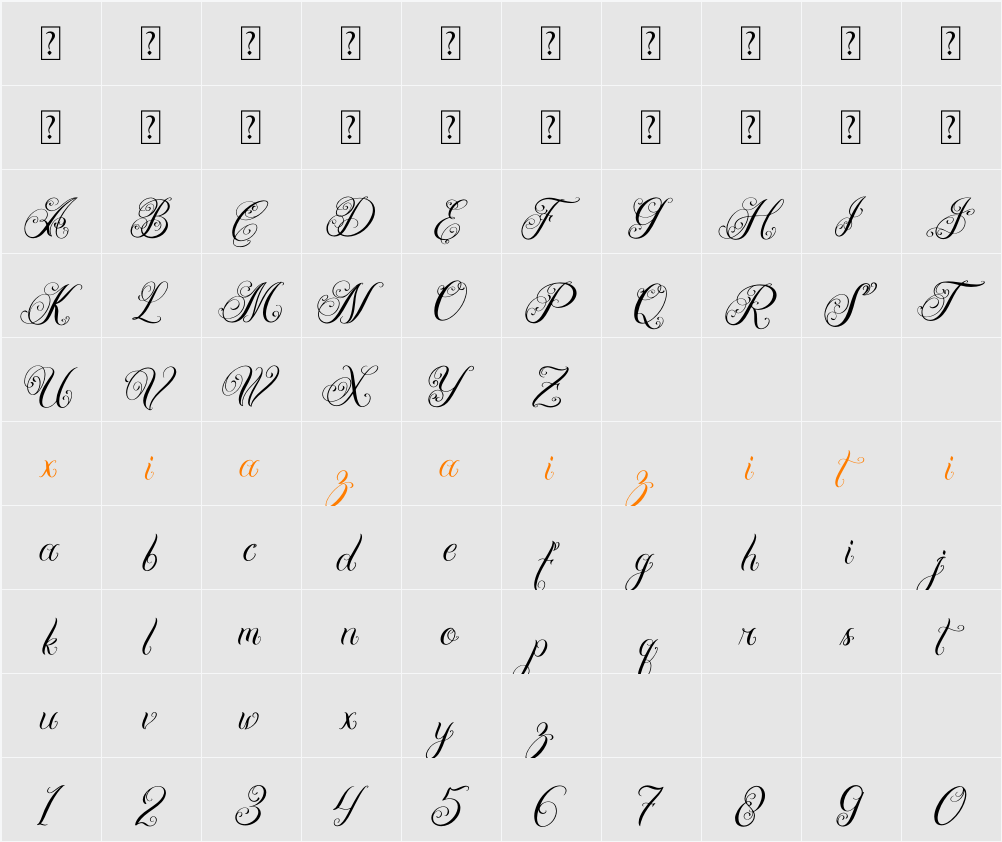 Hesthiya 字符映射表