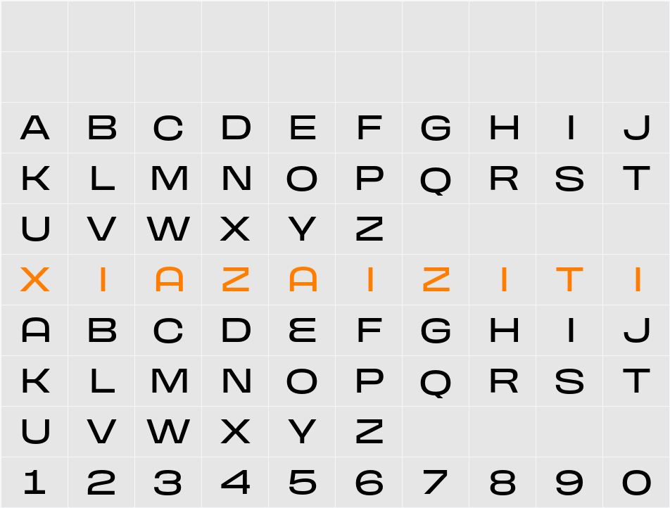 GROZEN MEDICAL Med 字符映射表