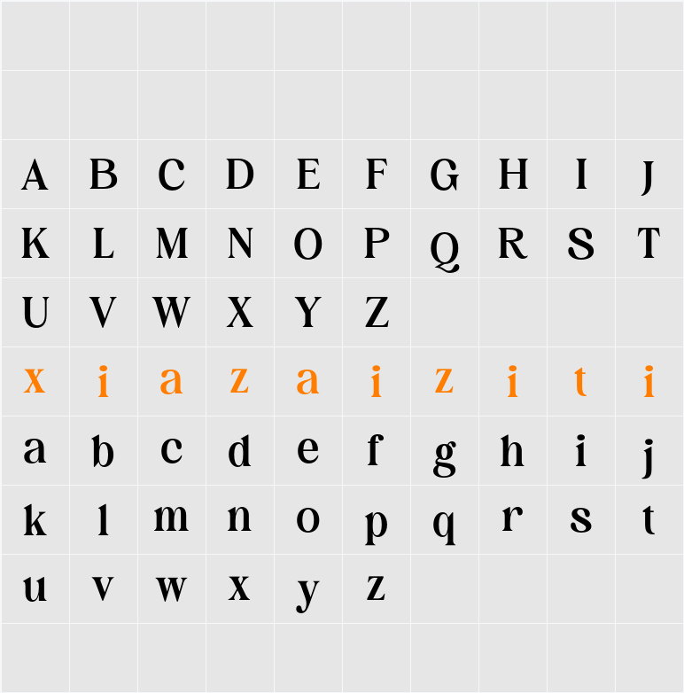 Jovelyn Demo 字符映射表