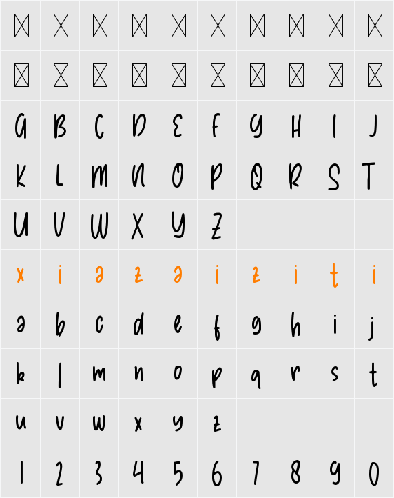 Little Mermaid Demo 字符映射表