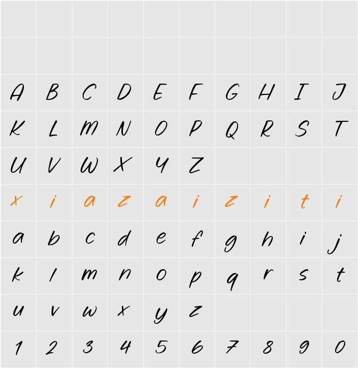 Ginger Rooted 字符映射表