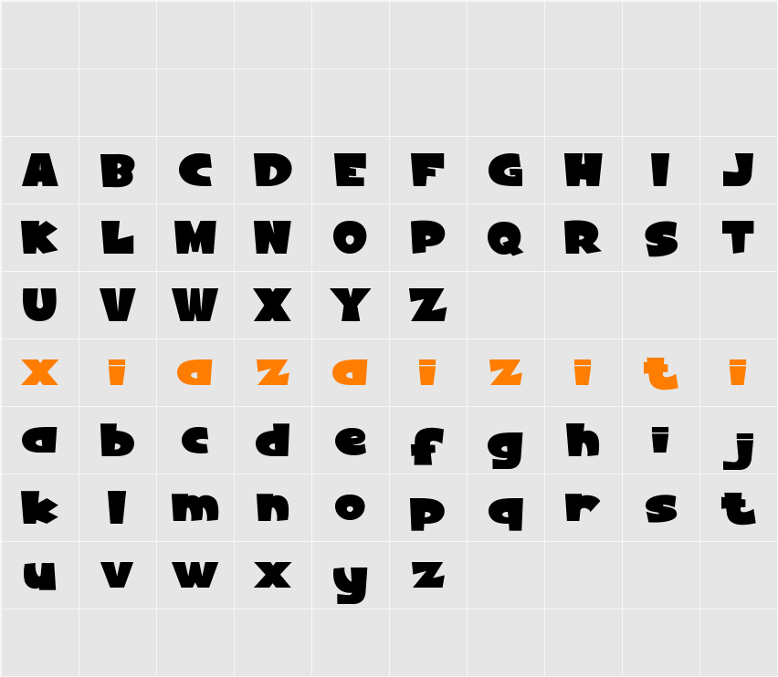HEAVEN SCENT 字符映射表