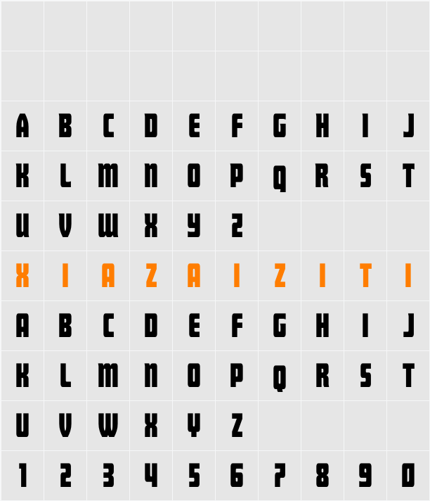 Intrepid Spear Straight Conden 字符映射表