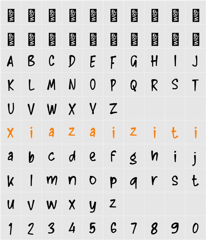 K Kelinci 字符映射表