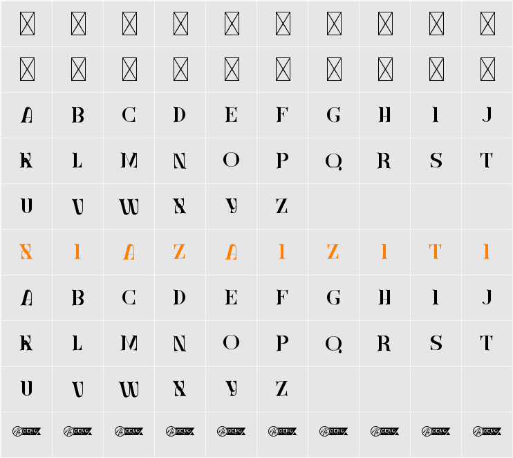 GregvilleDemo 字符映射表