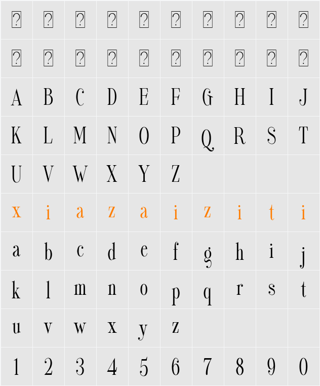 Gladysh 字符映射表