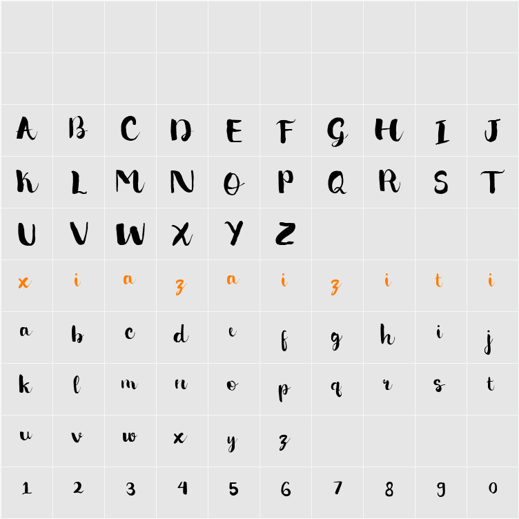 Krunche DEMO 字符映射表