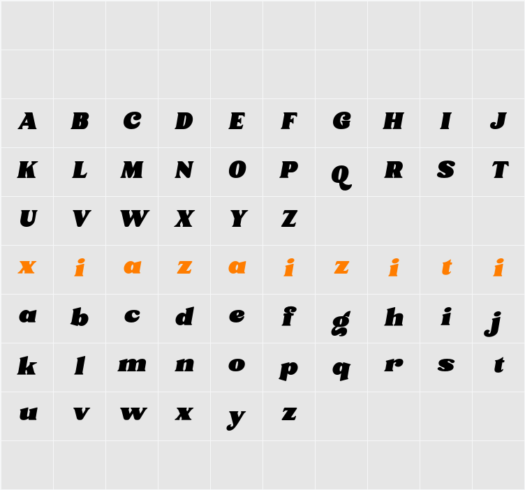 Jiftan DEMO Black 字符映射表