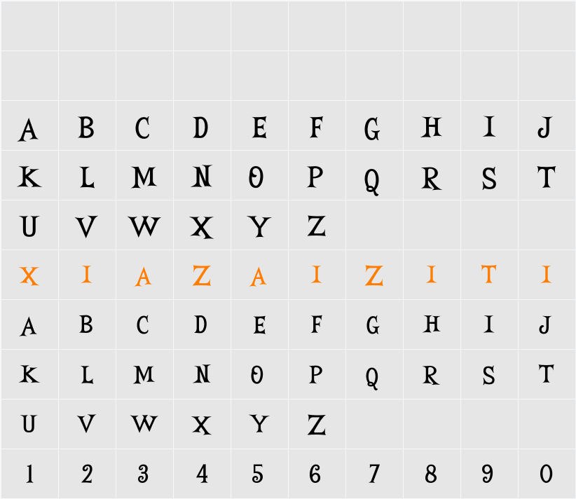 Ghosty FREE 字符映射表