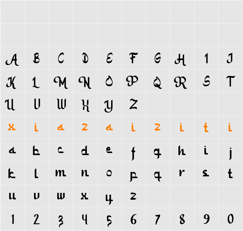 Kamali 字符映射表