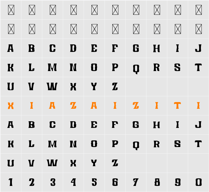 Hold Hand Display 字符映射表
