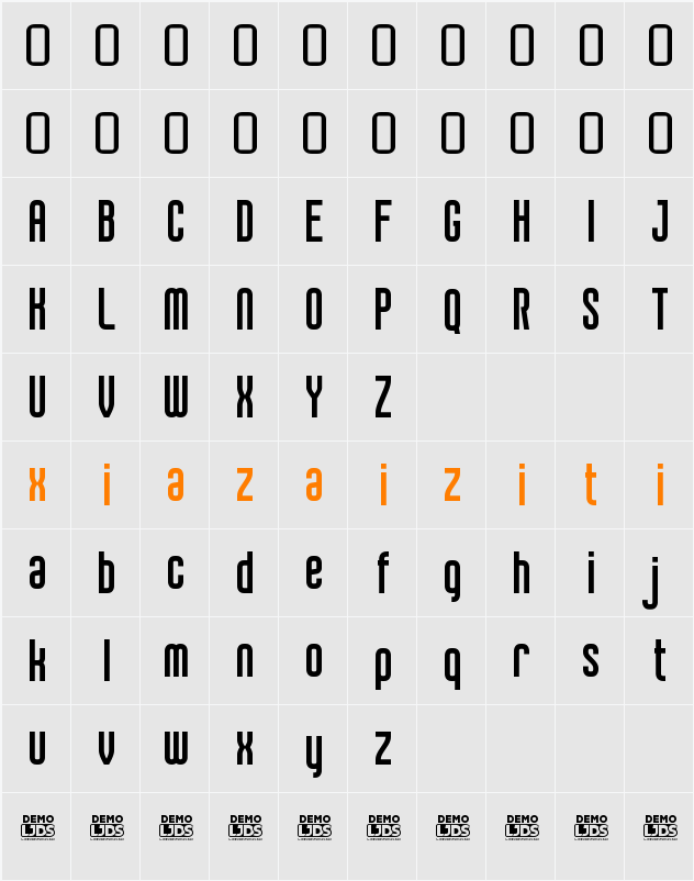 Matth condensed 字符映射表