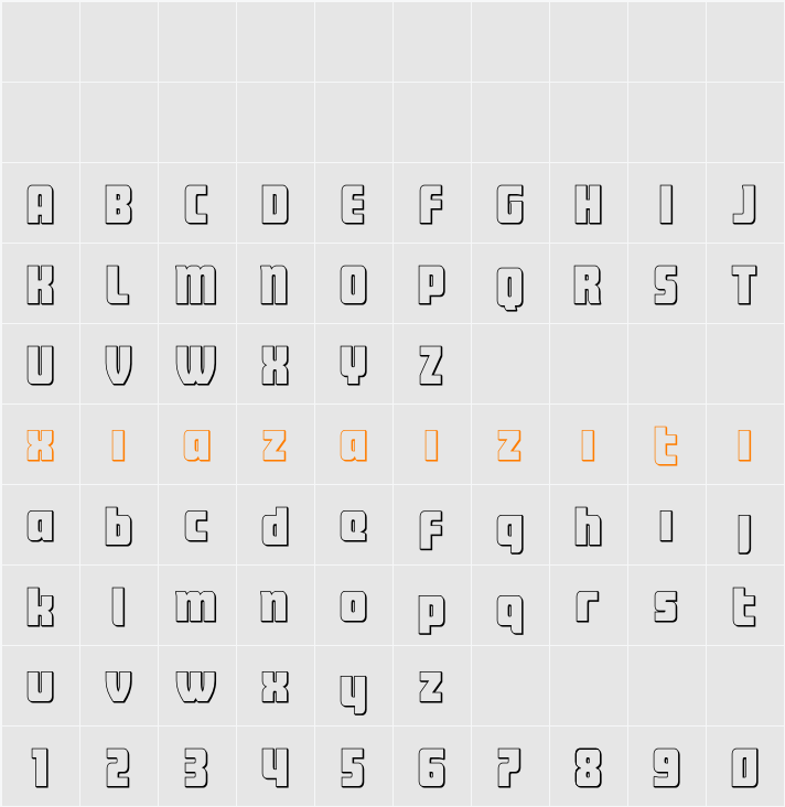 Intrepid Spear LC Straight 3D 字符映射表