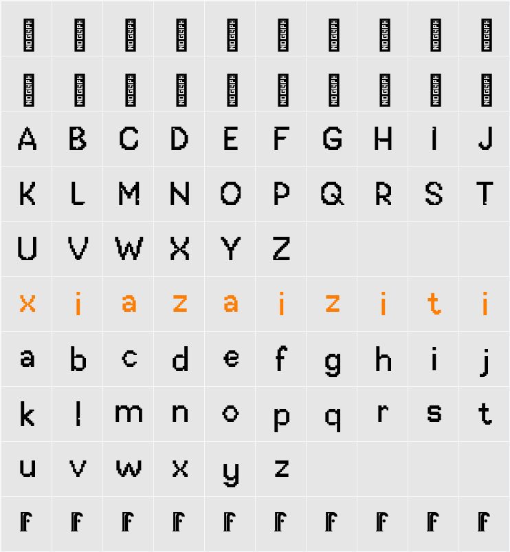 Gome Pixel 字符映射表