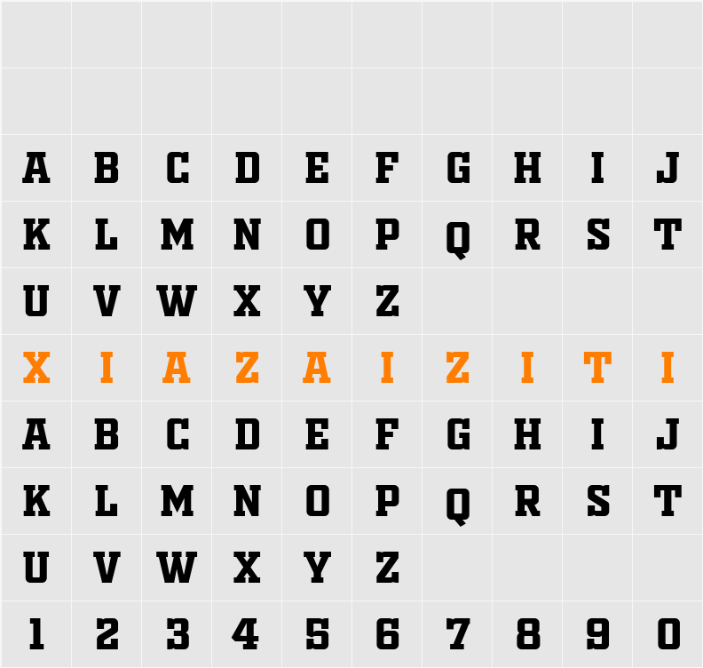 OLD SPORT 02 ATHLETIC NCV 字符映射表
