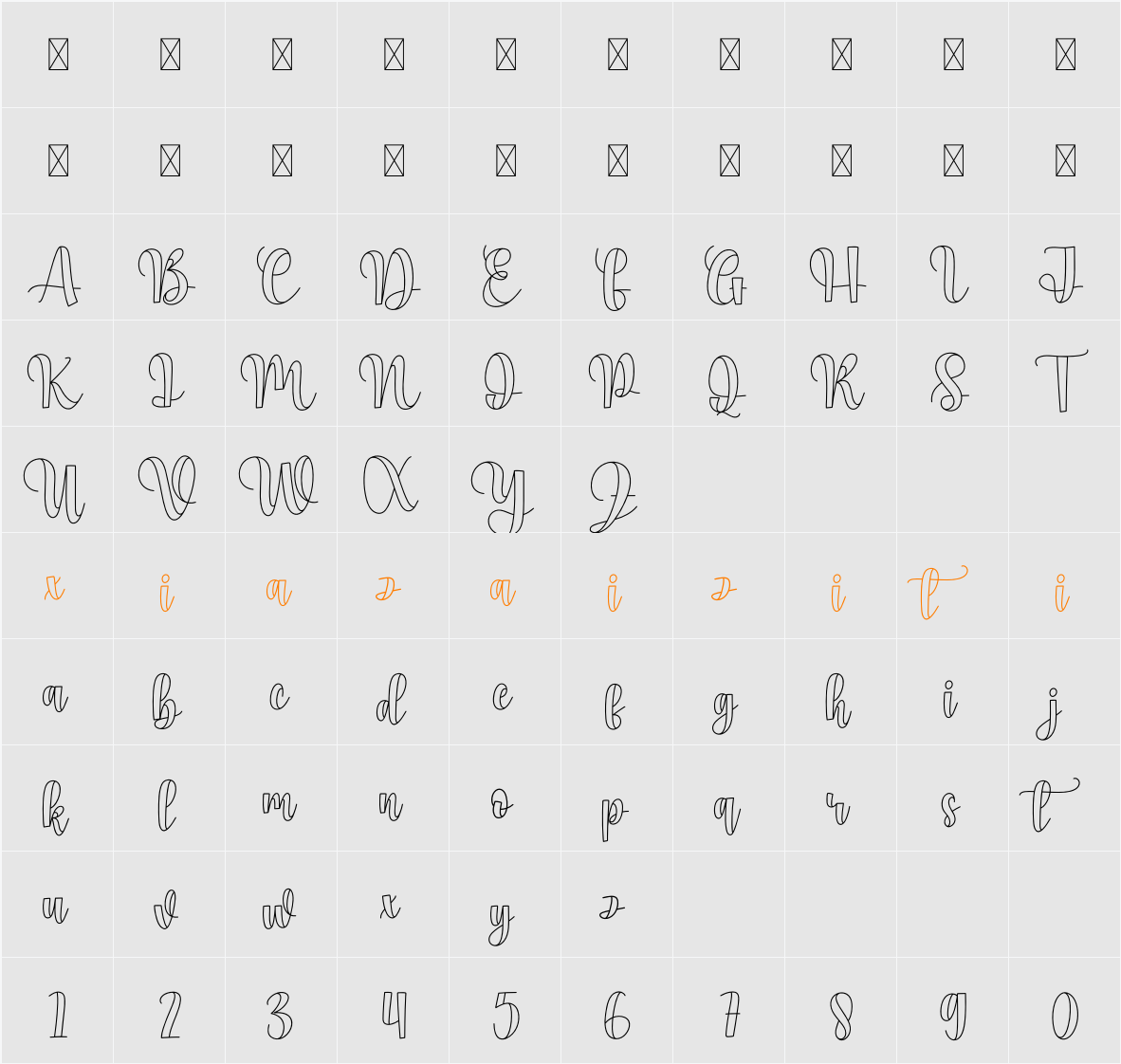 Jelly Drink 字符映射表