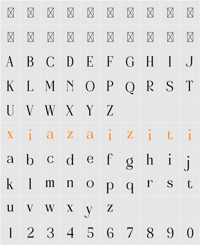 Gradeur 字符映射表