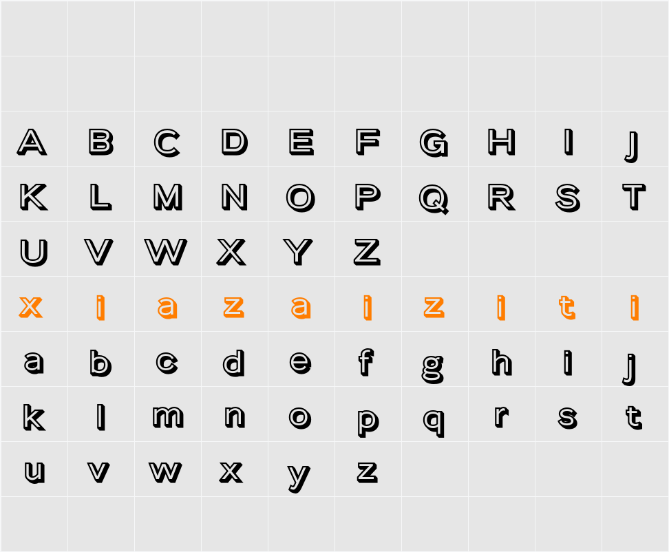 Lumend 3D Demo rudeRight 字符映射表
