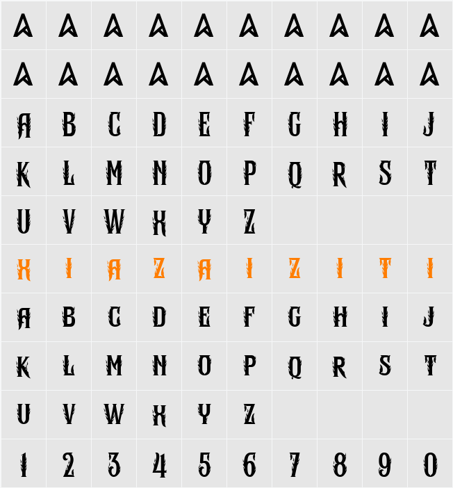 Hero fire 字符映射表