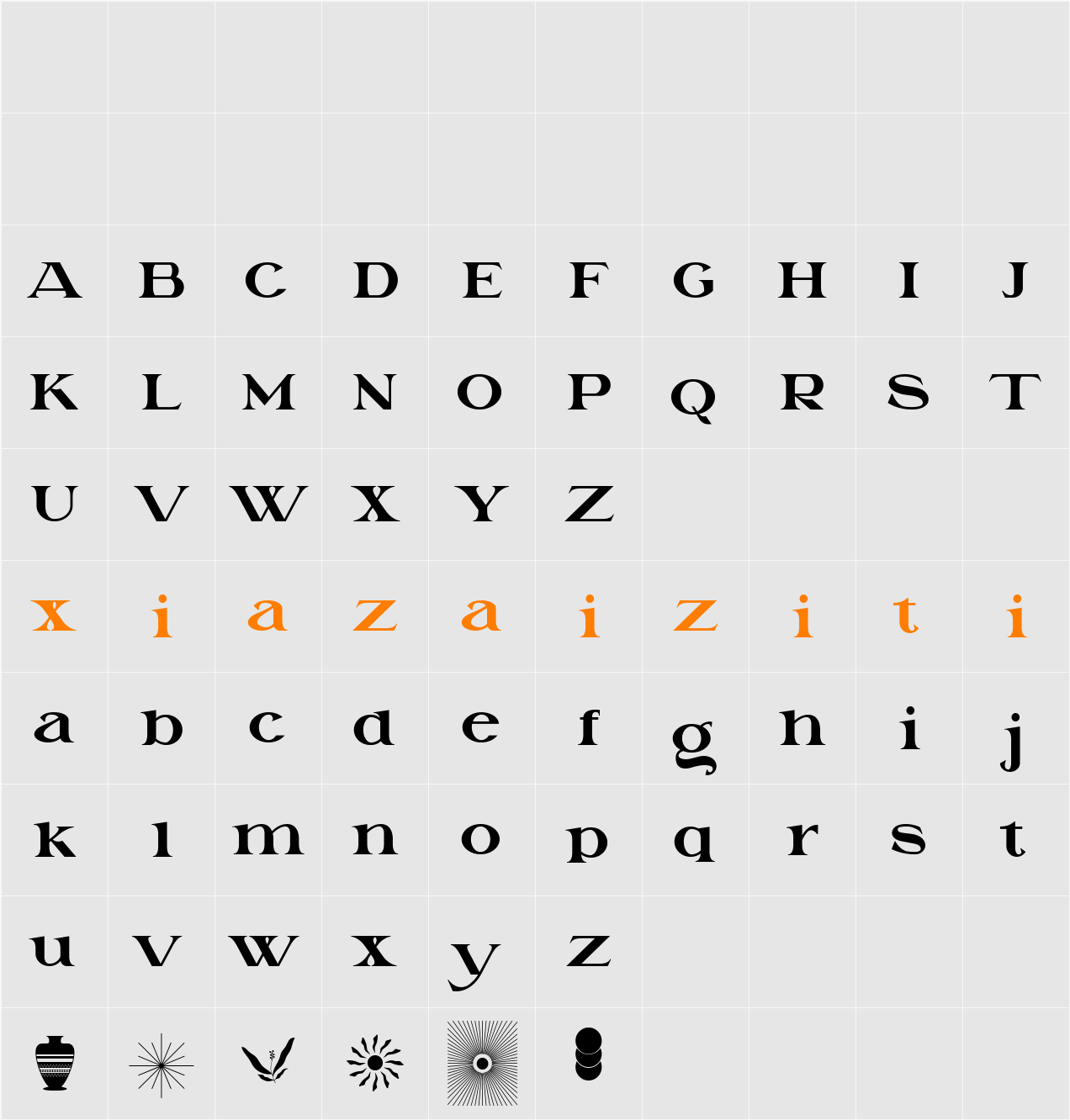 LA QATRIE 字符映射表