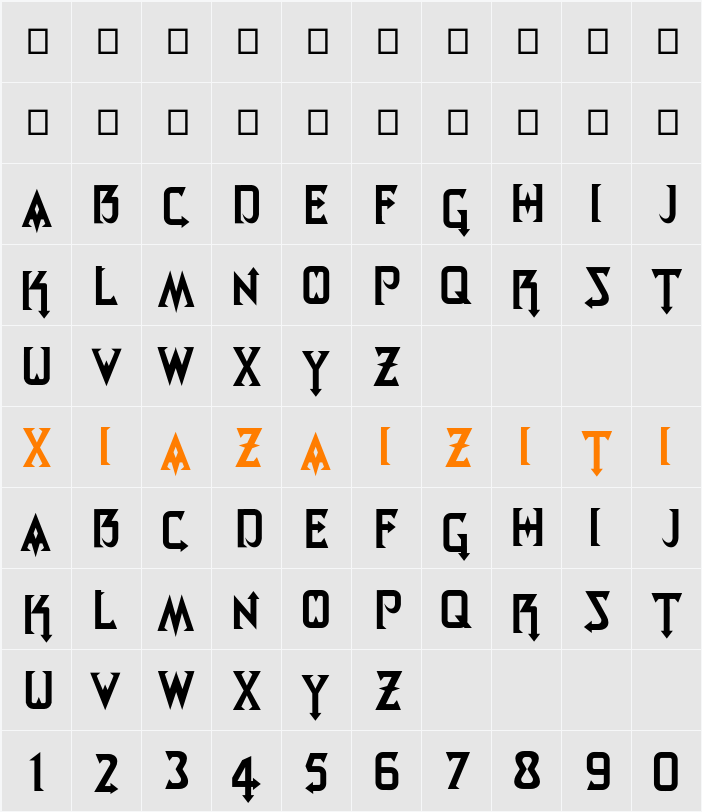 MAJY4 字符映射表