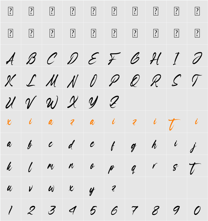 Hompetty 字符映射表