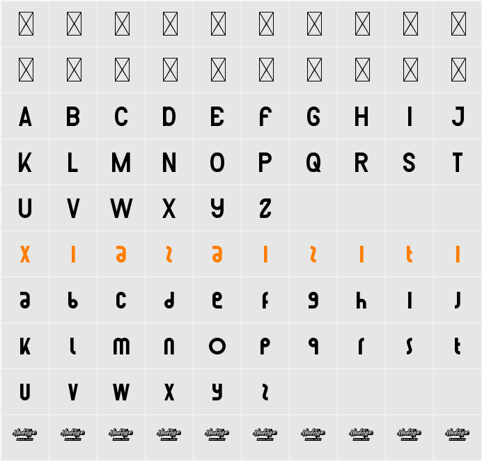 GlendrixDemo 字符映射表