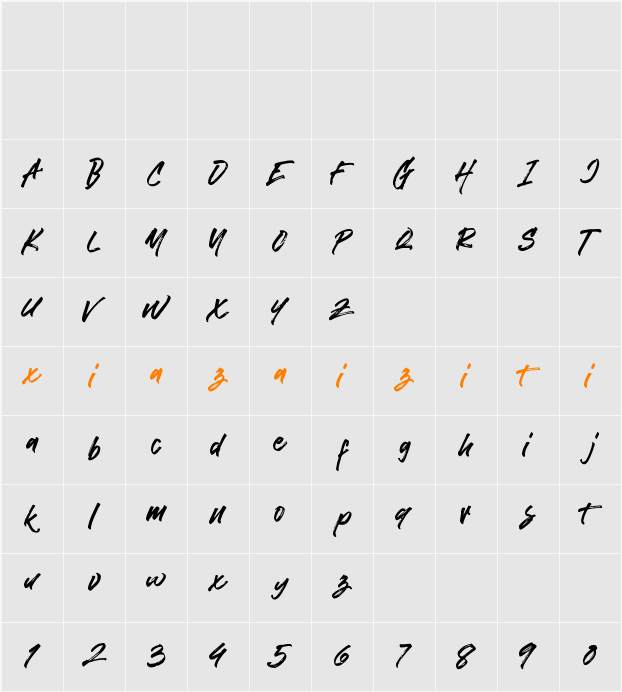 Helttox Brush 字符映射表