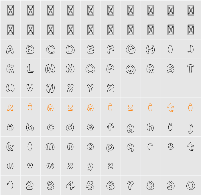 Lemon Coffee Milk Outline 字符映射表