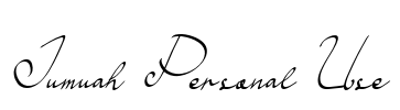 Jumuah Personal Use