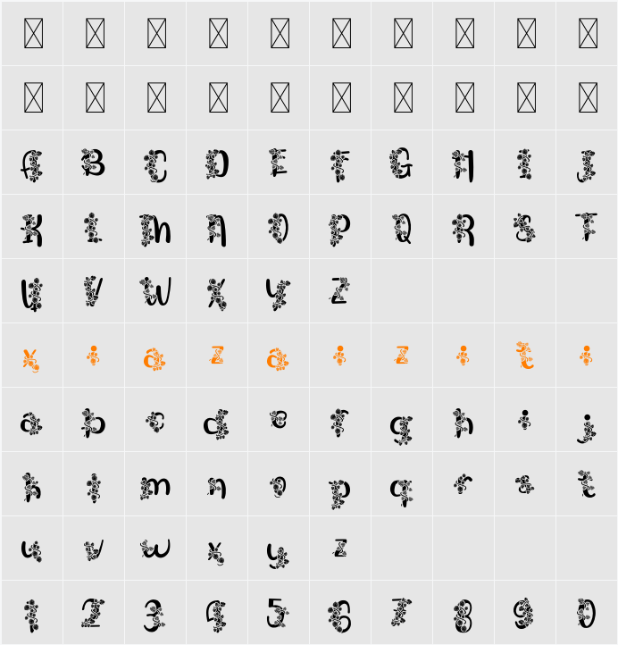 Green Ecosystem Five 字符映射表