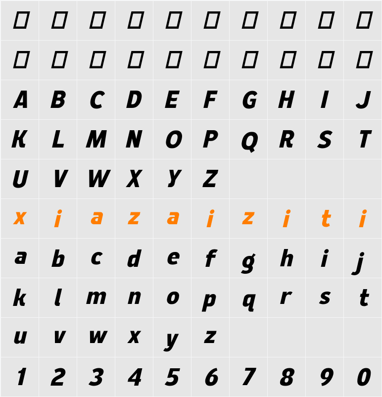 Kageno 字符映射表