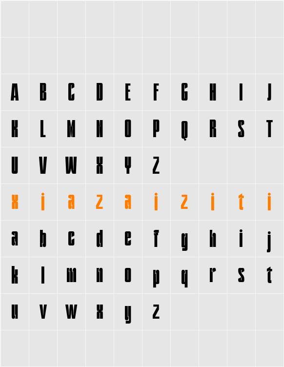 Kolinka Demo 字符映射表