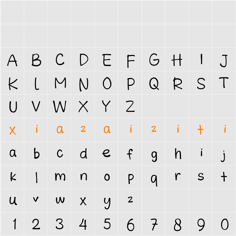 Happiest 字符映射表