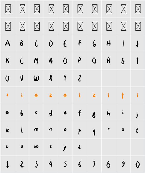 Kawashima Font 字符映射表