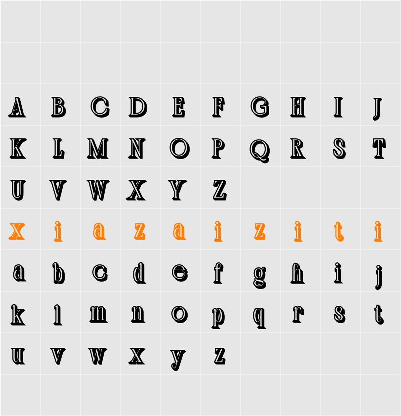 Golften 3D Demo ExtrudeRight 字符映射表