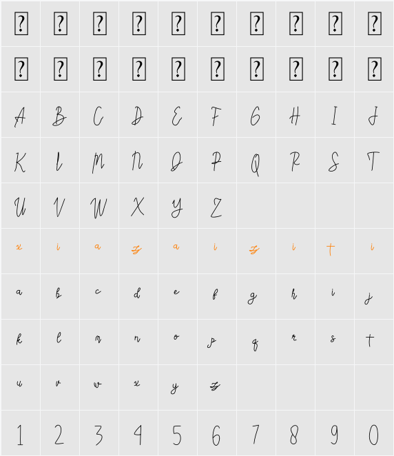 Mattalessa 字符映射表