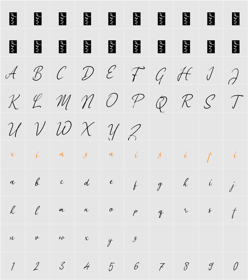 j Jiwa Romantis 字符映射表