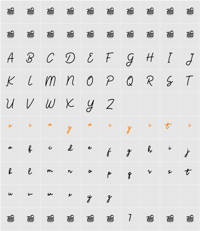 Jaboeran Trial Regular 字符映射表