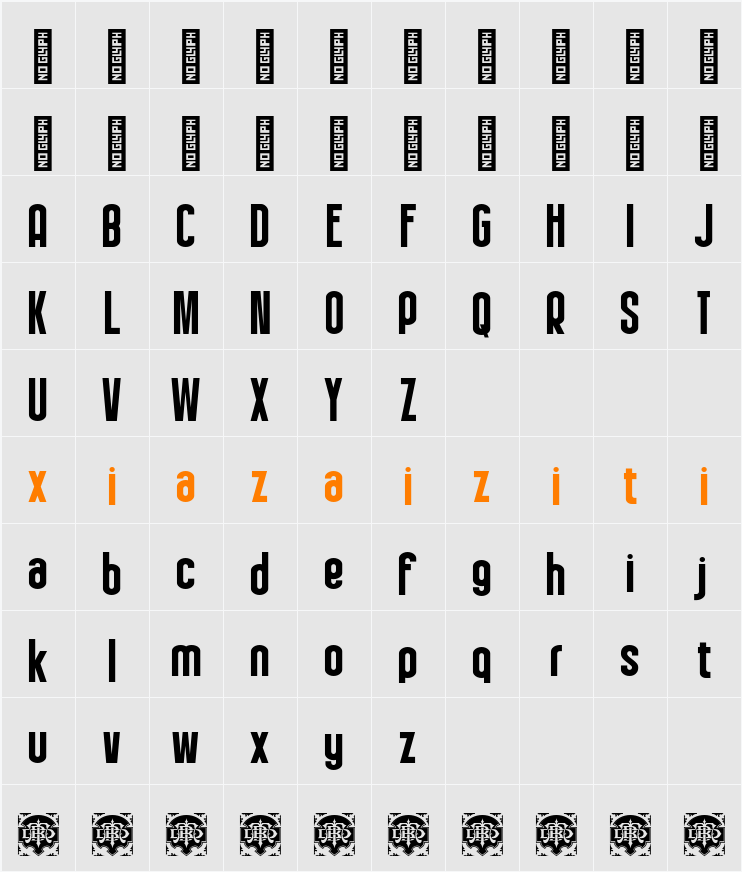 Kondenton Bold 字符映射表