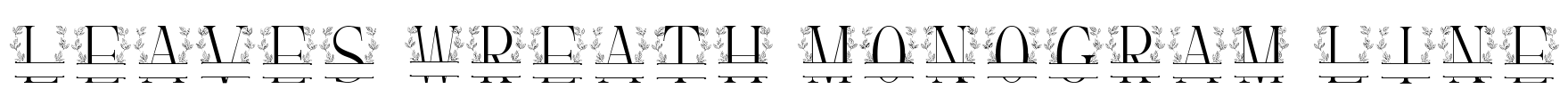 Leaves Wreath Monogram Line