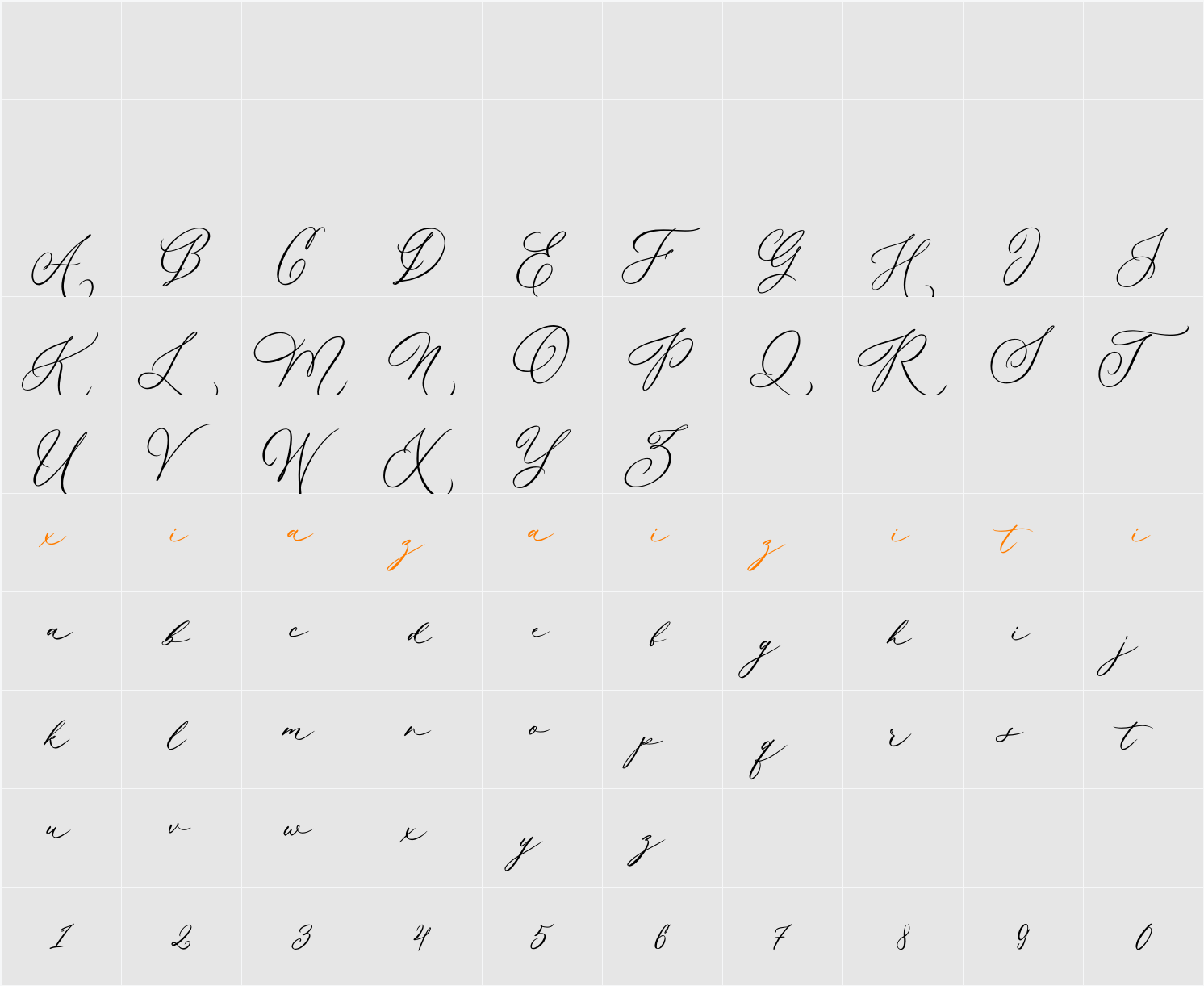 Mattkins 字符映射表