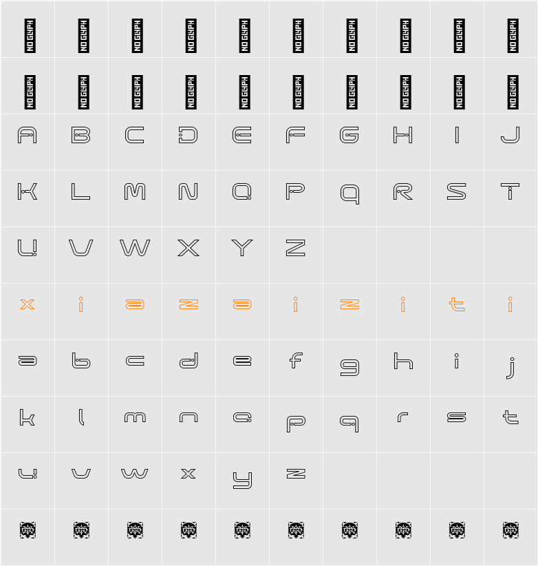 Gotrix Demo Outline 字符映射表