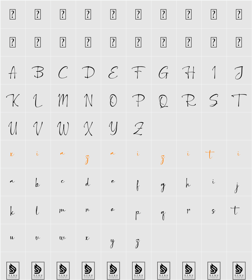 Lethilya Trivalle 字符映射表