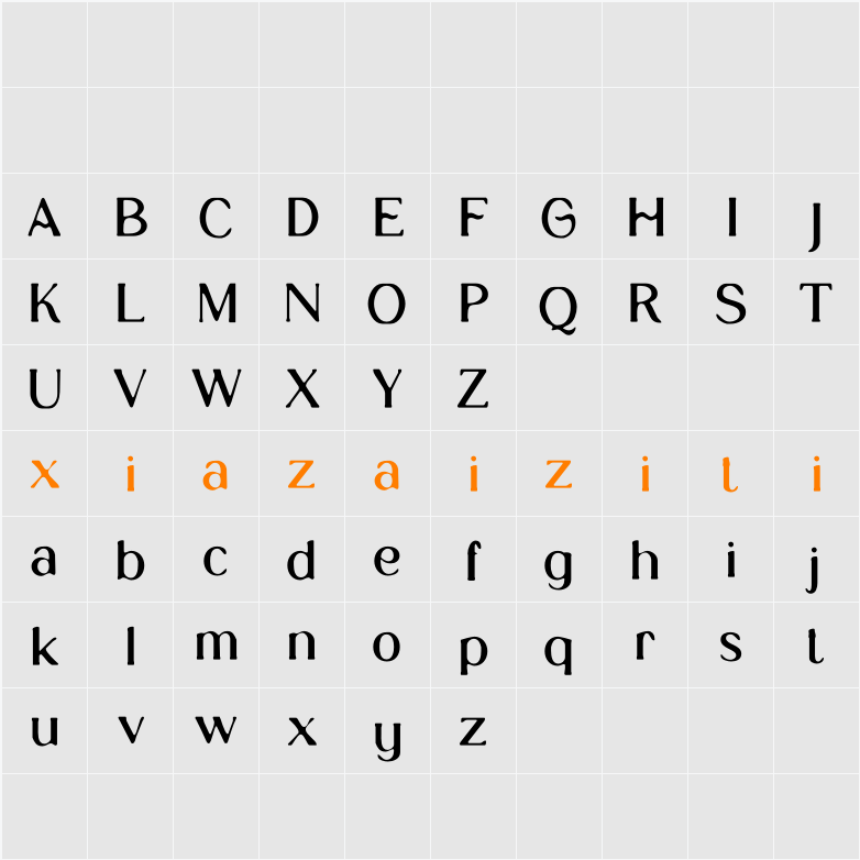 Glastone Blur Demo 字符映射表