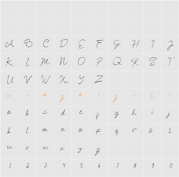 Hamley Beau Demo 字符映射表