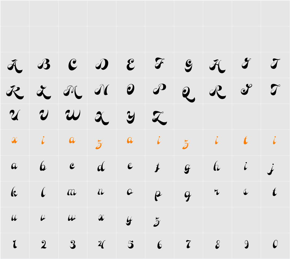 Mancluso Demo 字符映射表