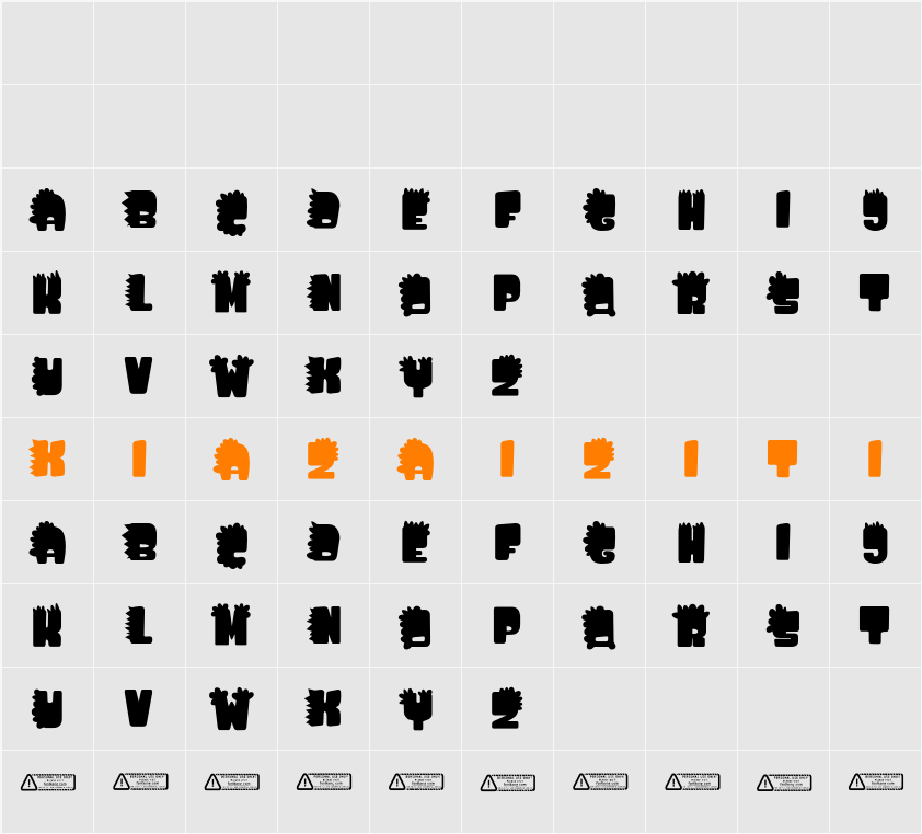 Little Dino PERSONAL USE ONLY! 字符映射表
